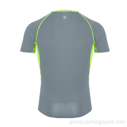 Polyester T Shirts Custom Printing Moisture Wicking Dry Fit T Shirt Tight Grey Supplier